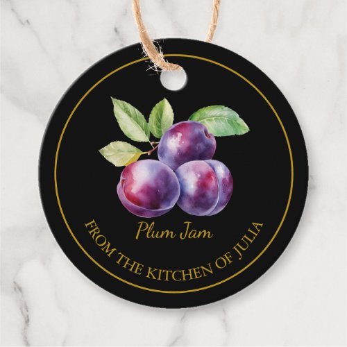 Simple Homemade Plum Jam Hang Tag l Black