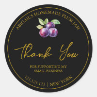 Simple Homemade Plum Jam Thank You Label