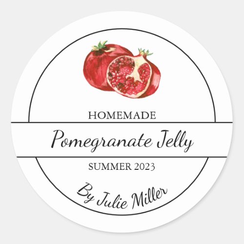 Simple Homemade Pomegranate Jelly Label