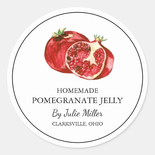 Simple Homemade Pomegranate Jelly Label
