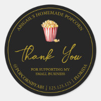 Simple Homemade Popcorn Thank You Label