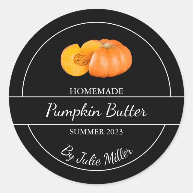 Simple Homemade Pumpkin Butter Label (Front)