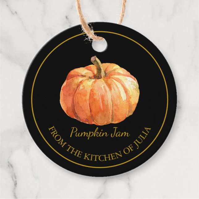 Simple Homemade Pumpkin Jam Hang Tag l Black (Front)