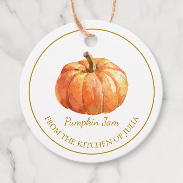 Simple Homemade Pumpkin Jam Hang Tag l White (Front)