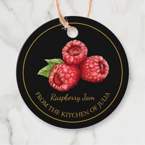 Simple Homemade Raspberry Jam Hang Tag l Black