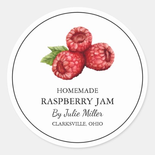 Simple Homemade Raspberry Jam Label