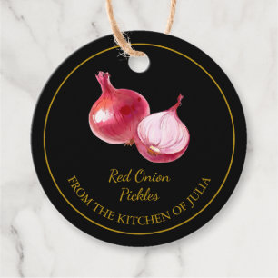 Simple Homemade Red Onion Pickles Hang Tag