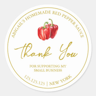 Simple Homemade Red Pepper Sauce Thank You Label