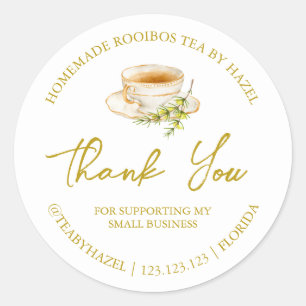 Simple Homemade Rooibos Tea Thank You Label
