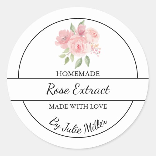 Simple Homemade Rose Extract Label