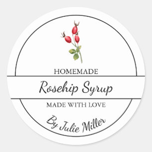 Simple Homemade Rosehip Syrup Label