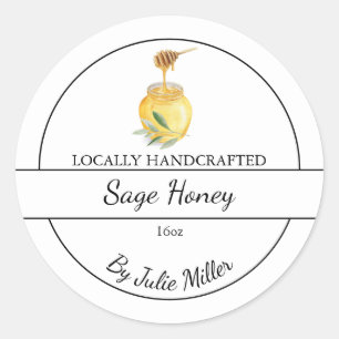 Simple Homemade Sage infused Honey Label