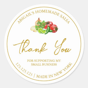 Simple Homemade Salsa Thank You Label