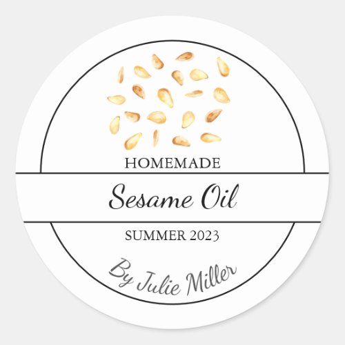 Simple Homemade Sesame Oil Label