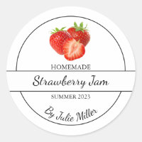 Simple Homemade Strawberry Jam Label