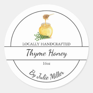 Simple Homemade Thyme infused Honey Label