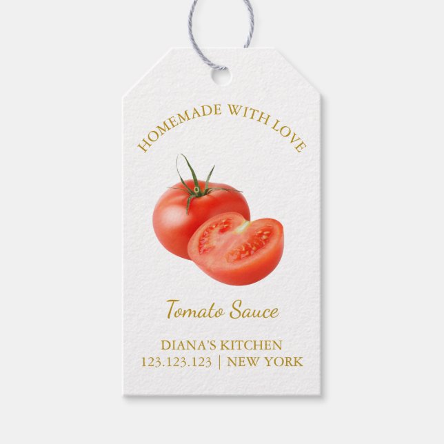 Simple Homemade Tomato Sauce Hang Tag l White (Front)