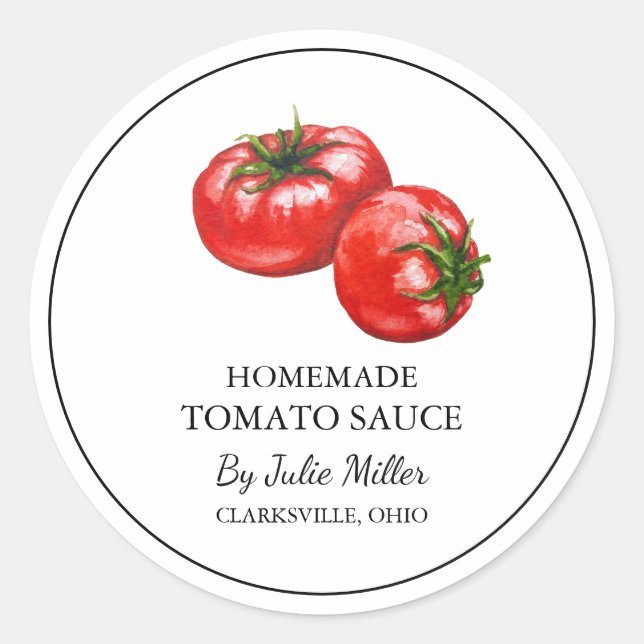 Simple Homemade Tomato Sauce Label (Front)