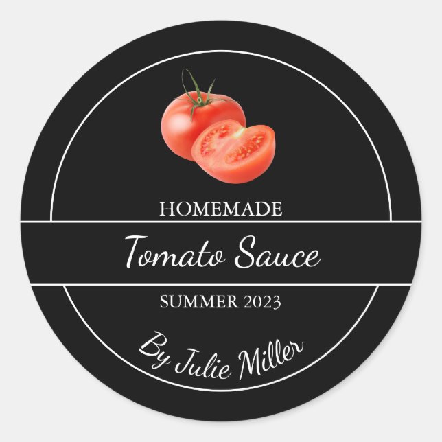 Simple Homemade Tomato Sauce Label (Front)
