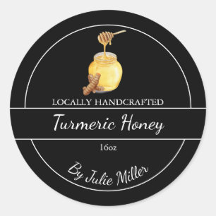 Simple Homemade Turmeric infused Honey Label