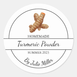 Simple Homemade Turmeric Powder Label