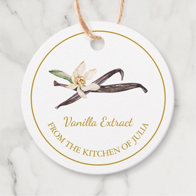 Simple Homemade Vanilla Extract Hang Tag l White (Front)
