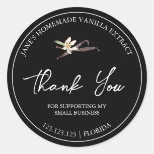 Simple Homemade Vanilla Extract Thank You Label