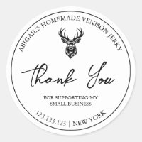 Simple Homemade Venison Jerky Thank You Label