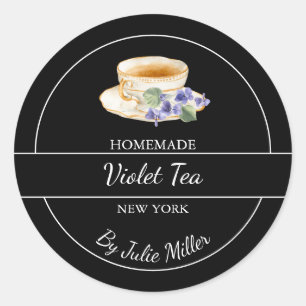 Simple Homemade Violet Tea Label