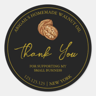 Simple Homemade Walnut Oil Thank You Label