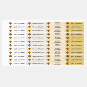 Simple Honey Bee Gold Kids' Laundry Labels
