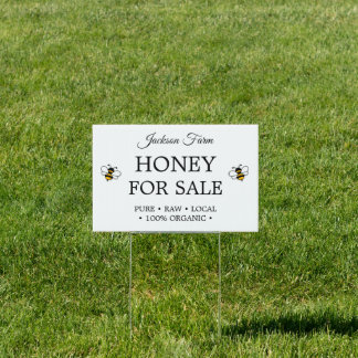 Simple Honey Farm Business   Sign