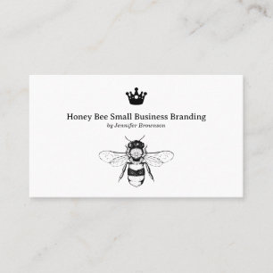 Simple Honeycomb Crown Queen Bee Business Card