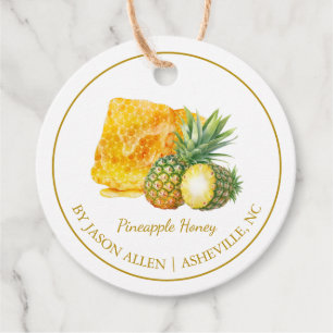 Simple Honeycomb Pineapple Infused Honey Hang Tag