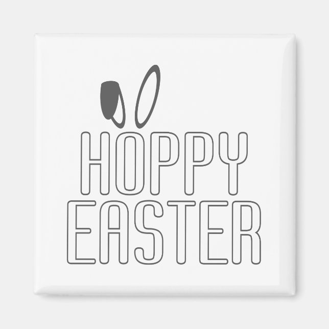 Simple Hoppy Easter Pun Typography | Magnet (Front)