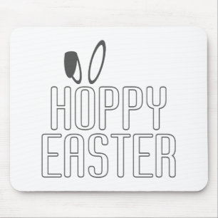 Simple Hoppy Easter Pun Typography Mousepad