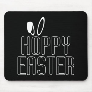 Simple Hoppy Easter Pun Typography Mousepad