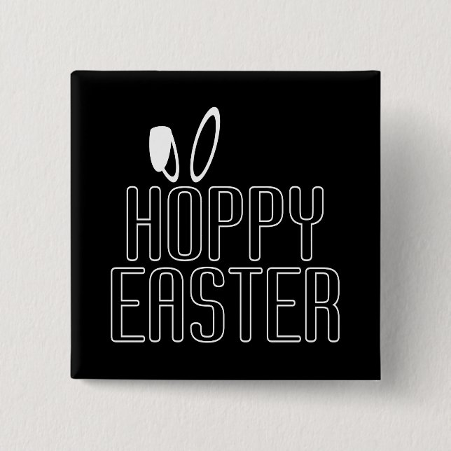 Simple Hoppy Easter Pun Typography | Pin Button (Front)