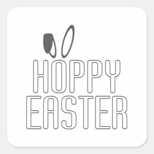 Simple Hoppy Easter Pun Typography Sticker Seal