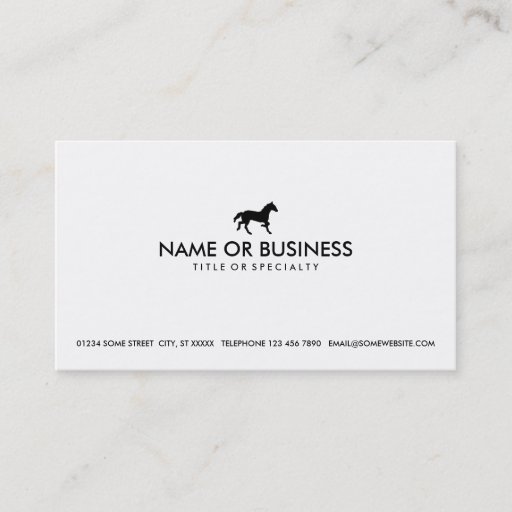 Customizable simple horse business card