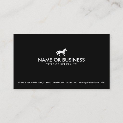 Customizable simple horse business card templates