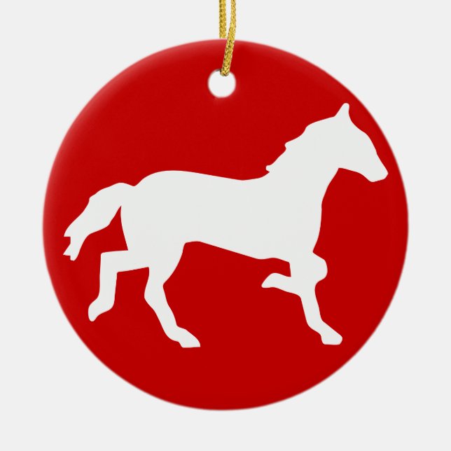 simple horse ceramic ornament (Front)