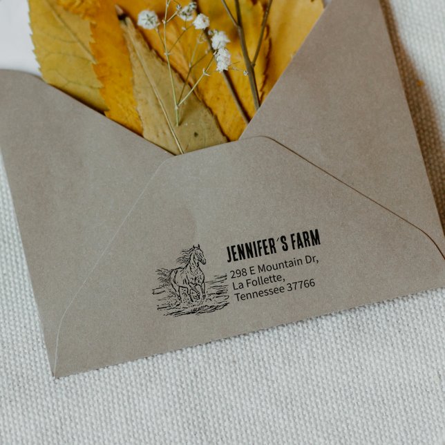 Simple Horse Return Address Rubber Stamp (Creator Uploaded)