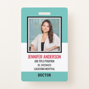 Simple Hospital Medical Id Badge by antiquechandelier at Zazzle