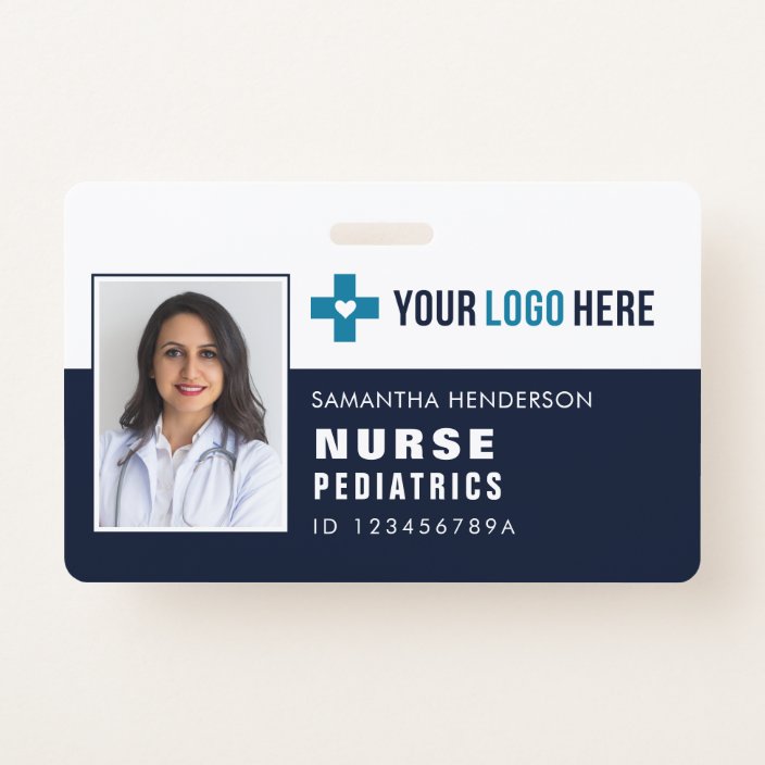 Simple Hospital/Medical Photo ID Badge | Zazzle.com