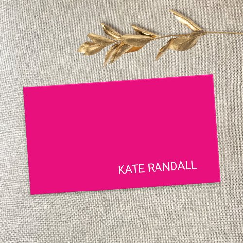 Simple Hot Pink Business Card
