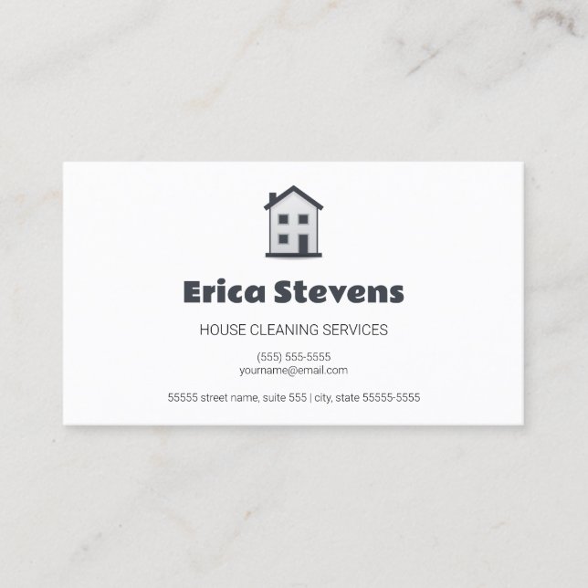 Simple House Cleaning Business Card (Front)