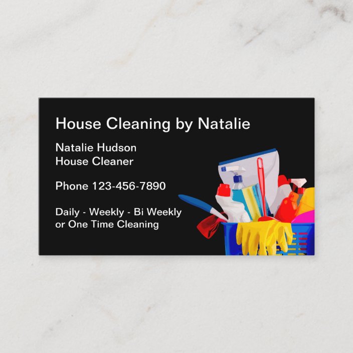 Simple House Cleaning Lady Business Card | Zazzle.com