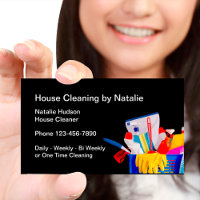 Simple House Cleaning Lady Business Card