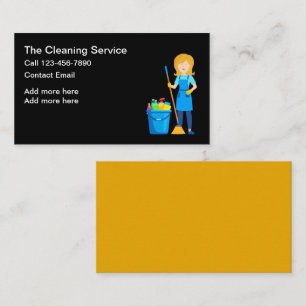 Simple House Cleaning Maid Services Business Card
